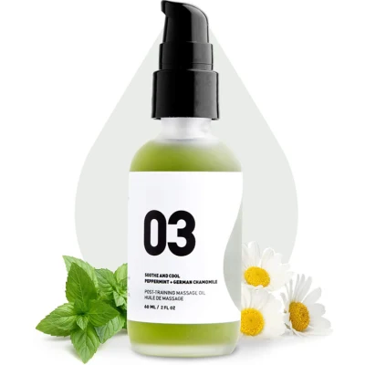 Olio da massaggio OEM con estratti vegetali completamente naturali per calmare e rinfrescare